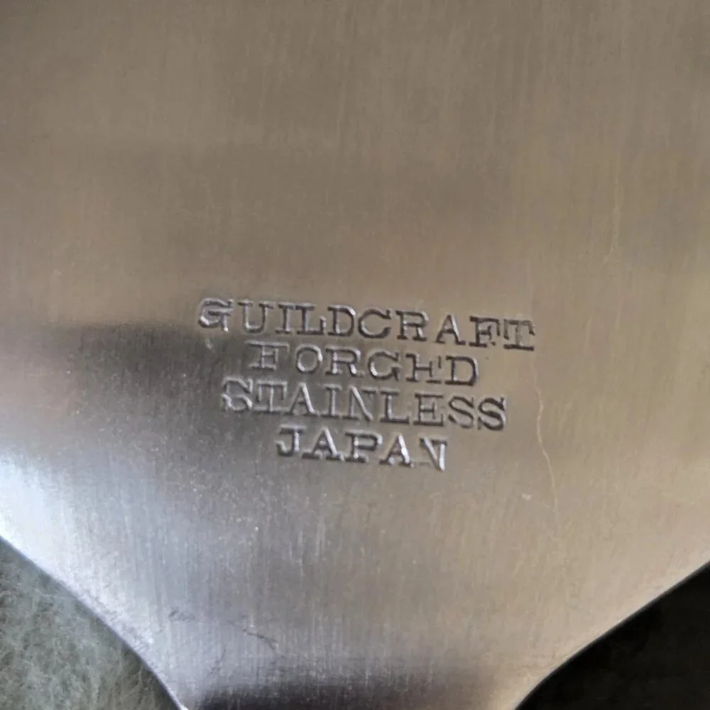 Guildcraft Stainless Rose Inlay Ebony Handles Hand Crafted Forged 2-PC Salad Set